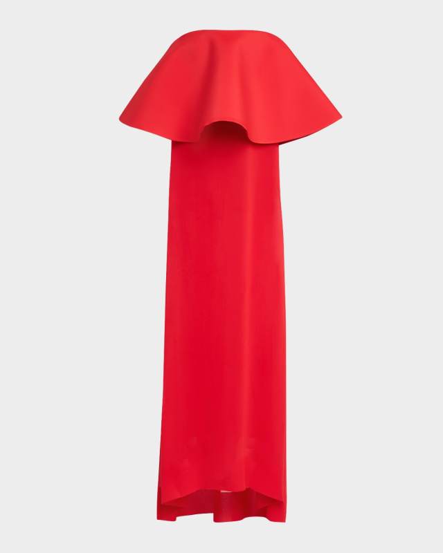 Vela Long Sheer Strapless Dress